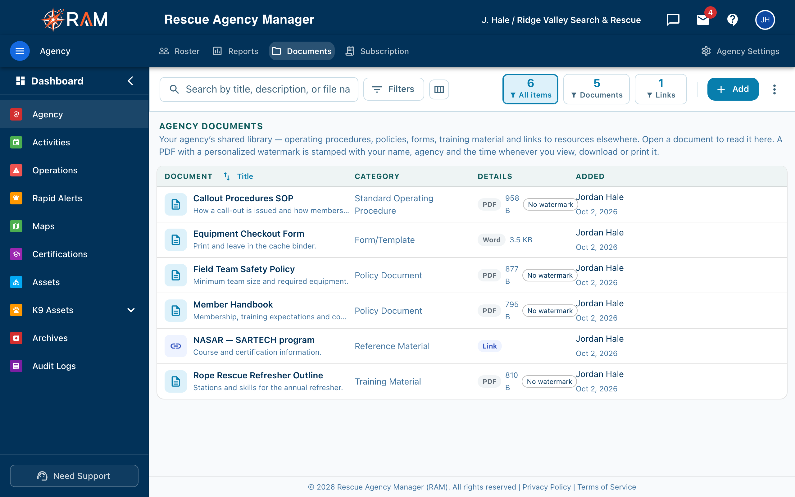 Agency Documents library