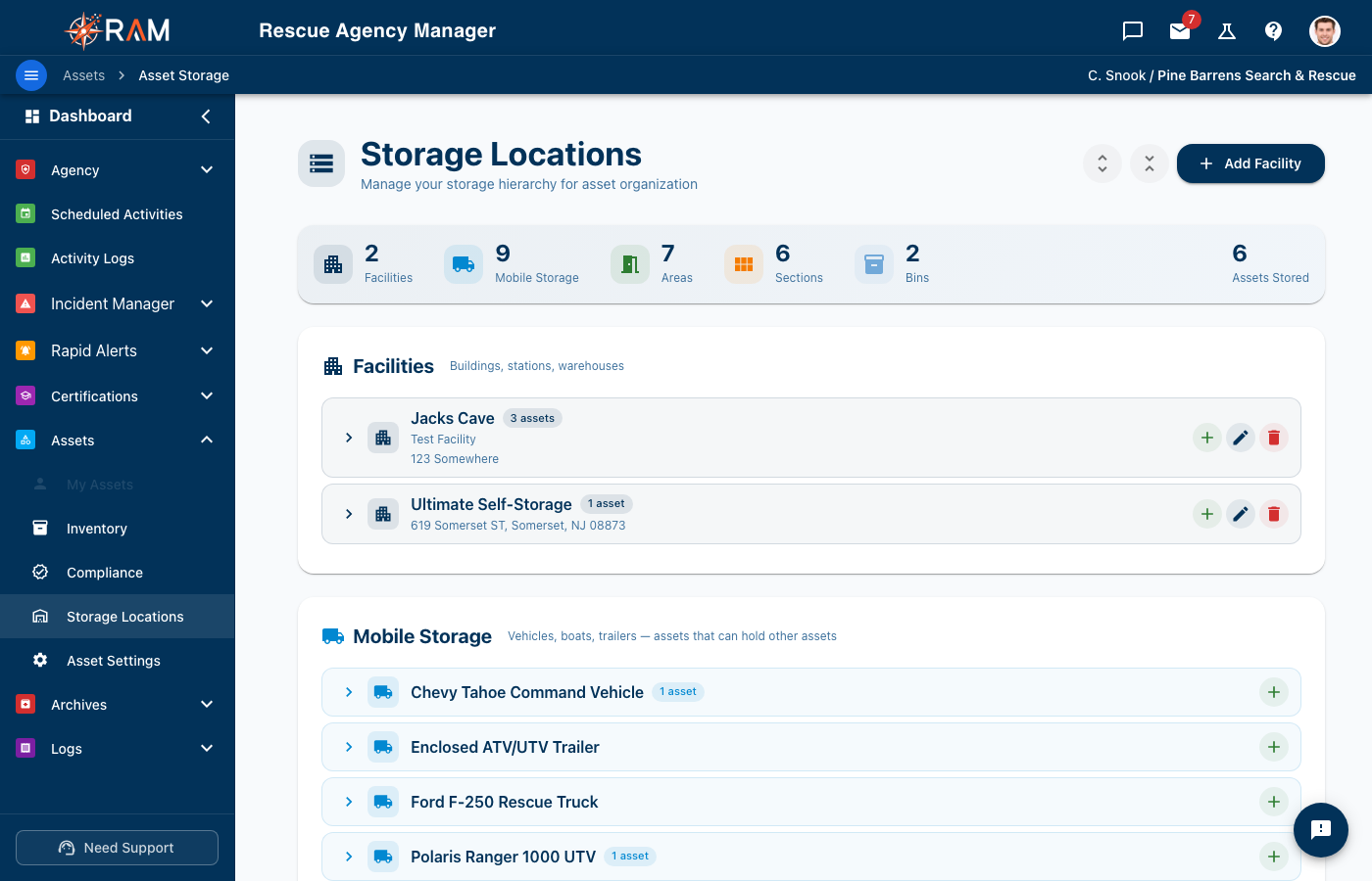 Storage Locations